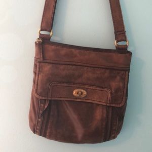 Brown Leather Medium Sized Crossbody
